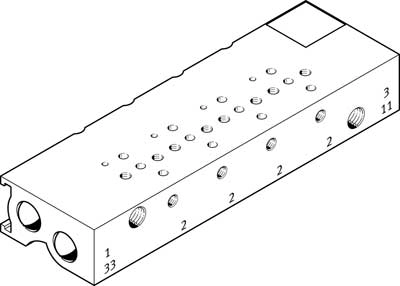 Плита для блочного монтажа Festo MHA1-PR10-3-M3-PI-PCB