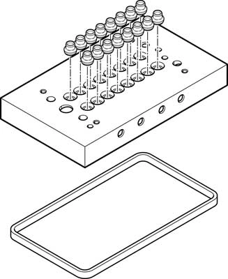 Многоканальная пневматическая плита Festo CPV10-VI-P8-1/8-C