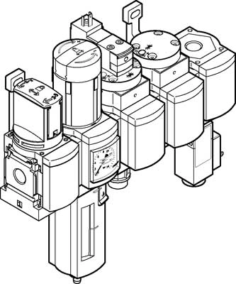 Блок подготовки воздуха, комбинация Festo MSB6-1/2:C3J1D1A1F3-WP