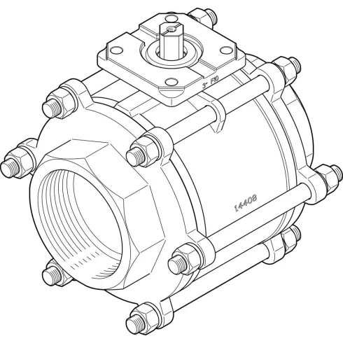 Шаровой кран Festo VZBA-4″-GG-63-T-22-F10-V4V4T Ру63 Ду100 (PN63 DN100)