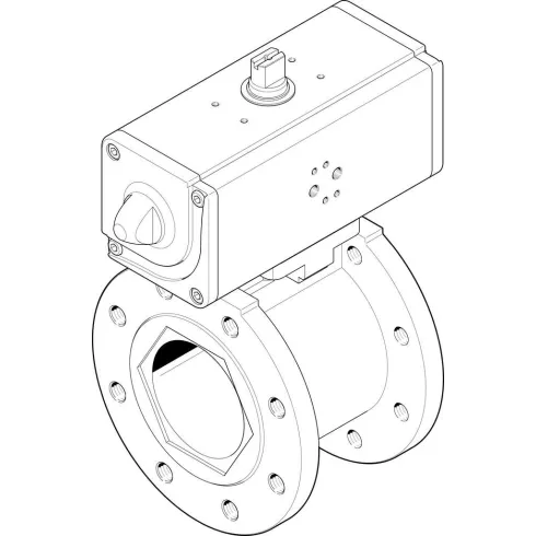 Шаровой кран с приводом Festo VZBC-100-FF-16-22-F0710-V4V4T-PP240-R-90-C Ру16 Ду100 (PN16 DN100)