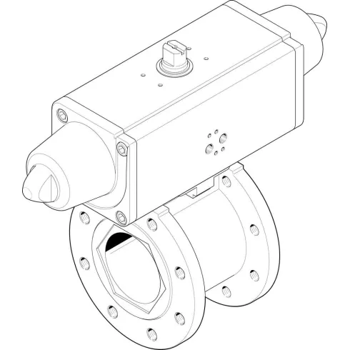 Шаровой кран с приводом Festo VZBC-80-FF-16-22-F07-V4V4T-PS180-R-90-4-C Ру16 Ду80 (PN16 DN80)