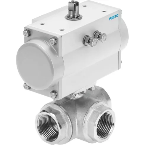 Шаровой кран с приводом Festo VZBM-A-3/8″-RP-25-F-3T-B2-PB20 Ру25 Ду10 (PN25 DN10)