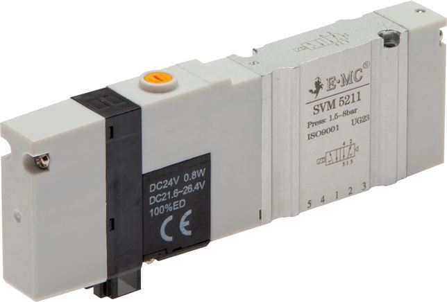SVM5422H-E4 Пневмораспределитель для пневмоострова E.MC, 2х3/2, оба нормально открытые, G1/8, IP40, 24 VDC